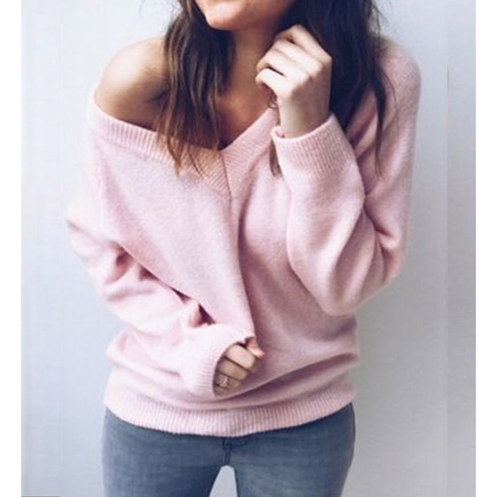 Pull femme avec col en V et coupe décontractée Levoire