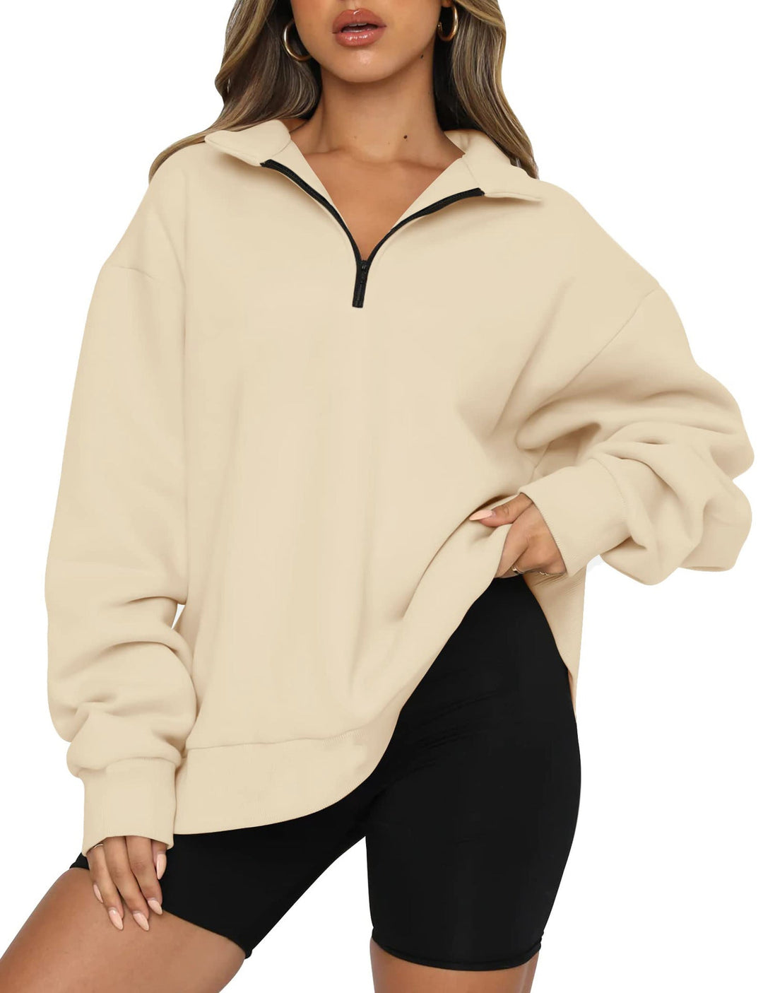 Levoire | Rento Sweat-shirt à Capuche Long à Manches Longues Abricot