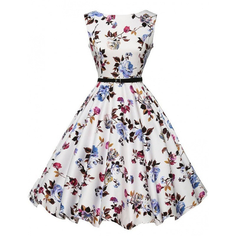 Robe swing pour femmes avec des motifs floraux et une jupe évasée Levoire