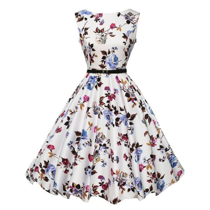 Robe swing pour femmes avec des motifs floraux et une jupe évasée Levoire