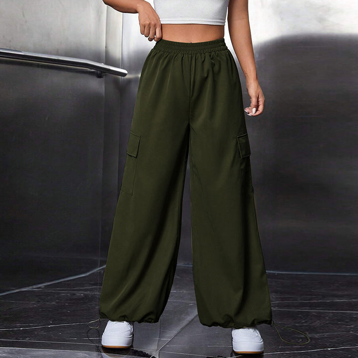 Pantalons cargo pour femmes avec taille élastique et jambes larges Levoire
