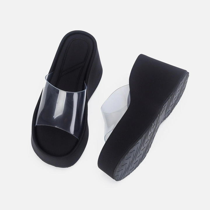 Levoire | Sandales plates transparentes avec bride de cheville
