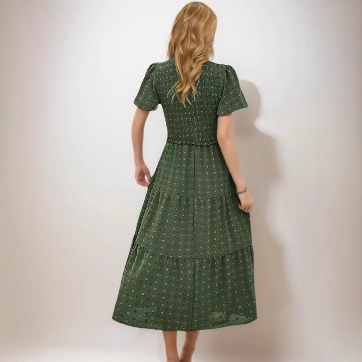 Robe midi femme avec taille élastique et détails volantés Levoire