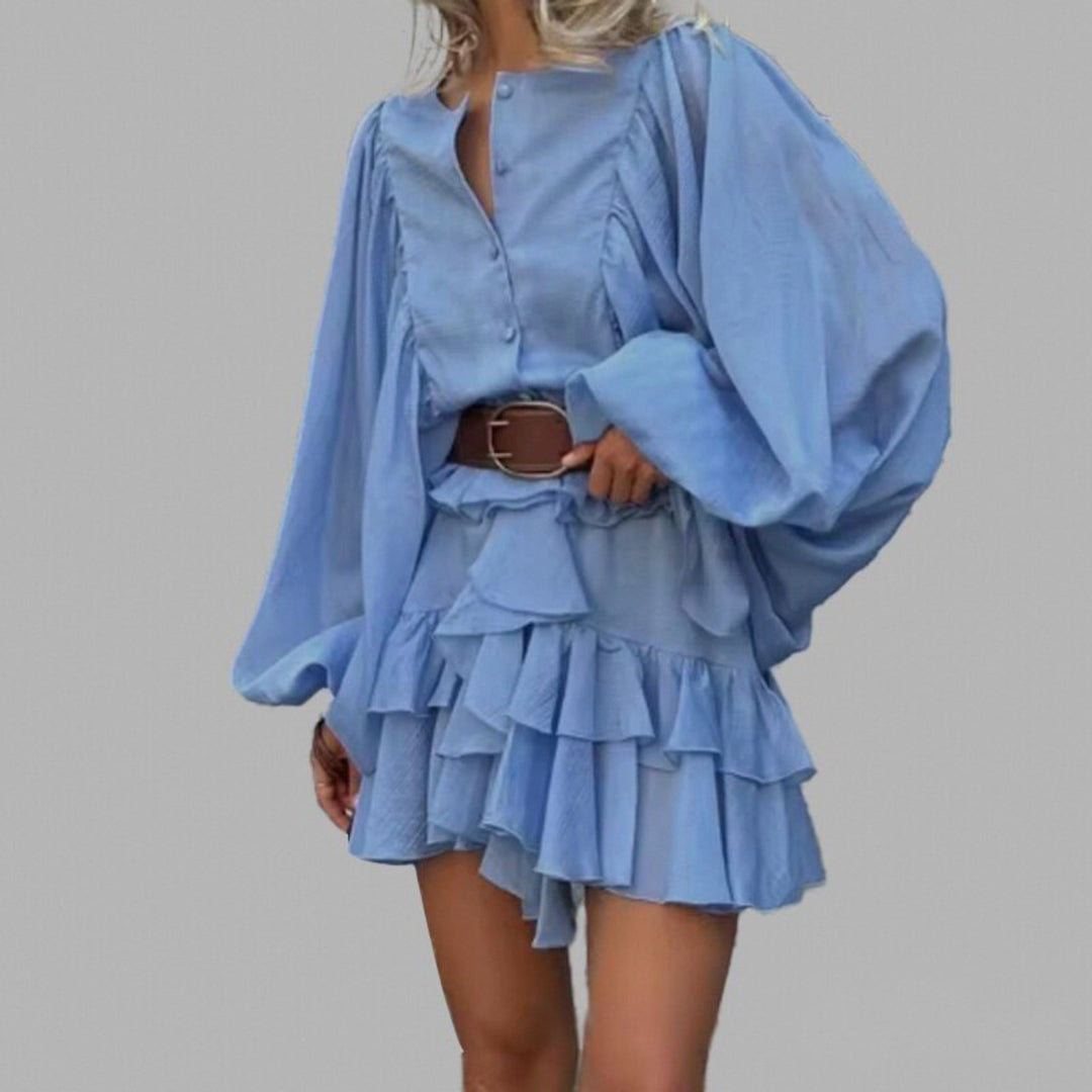 Robe à volants ludique pour femmes avec manches volumineuses Levoire