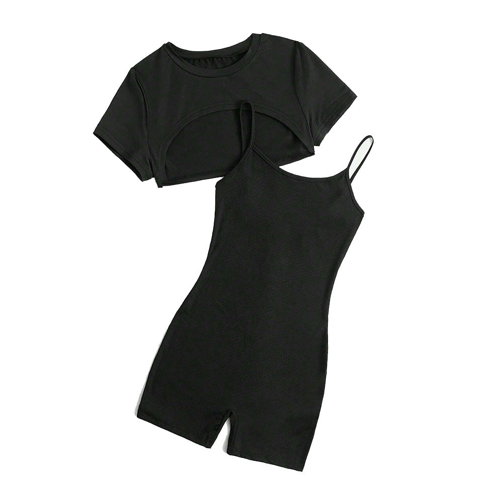 Ensemble combinaison top court et shorts pour femmes Levoire