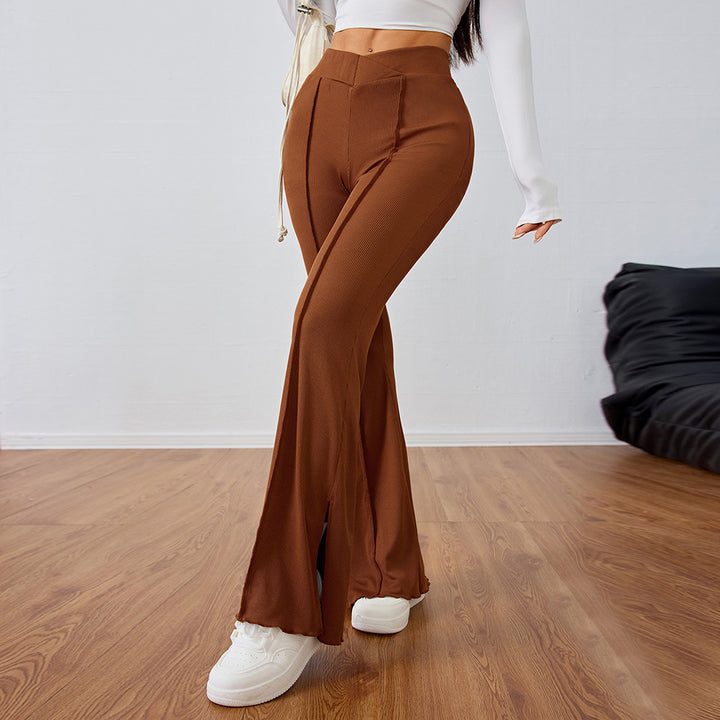 Pantalons évasés élégants pour femmes avec détails de fente latérale Levoire