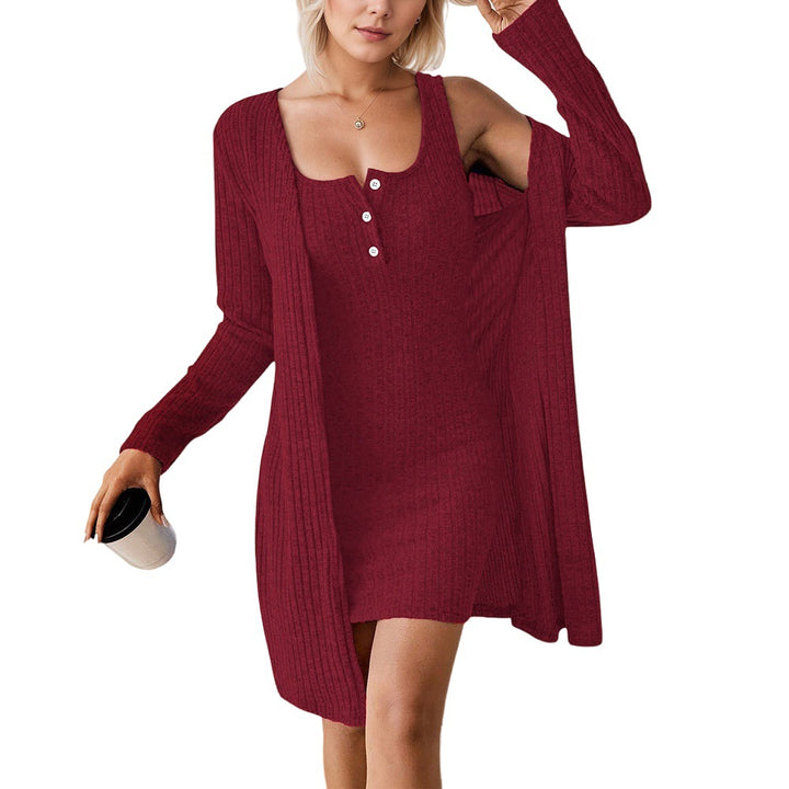 Robe tricotée décontractée pour femmes avec cardigan ouvert Levoire