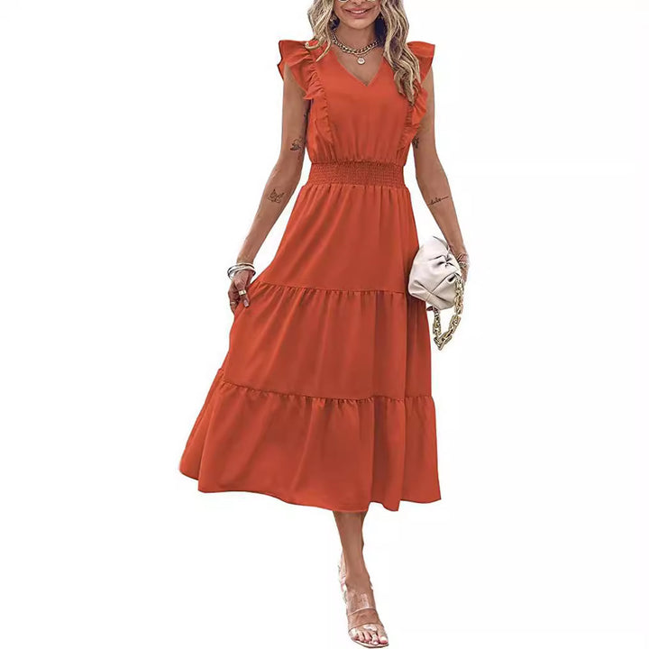Robe à manches longues pour femmes avec manches bouffantes et jupe volumineuse Levoire