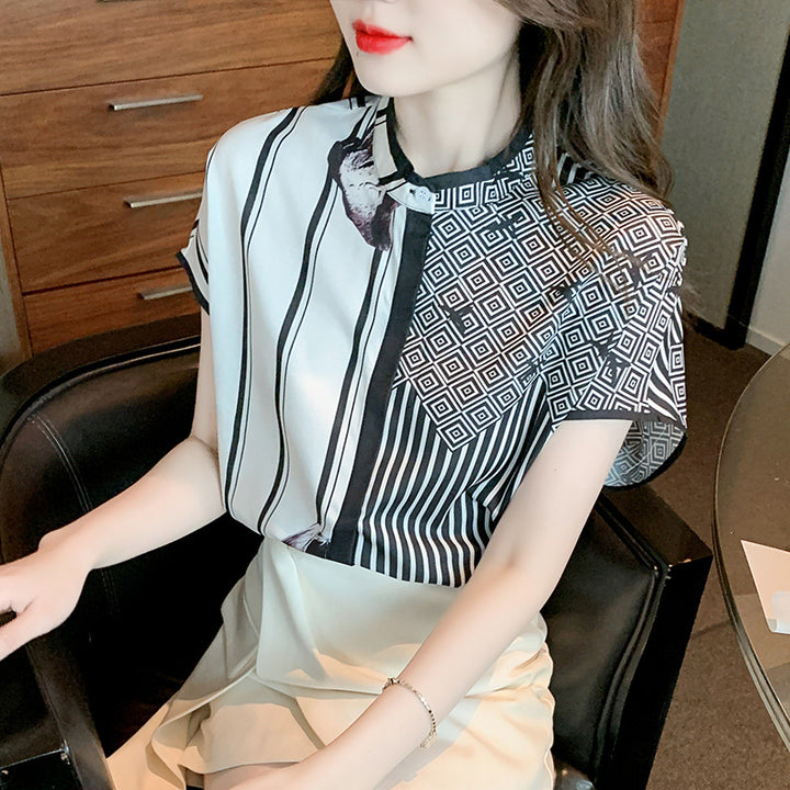 Blouse de mode femme avec motif graphique et détails élégants Levoire