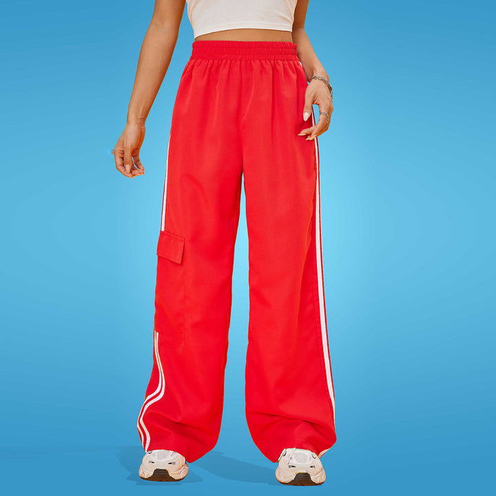 Pantalon de sport ample pour femme avec bandes latérales et poches cargo Levoire