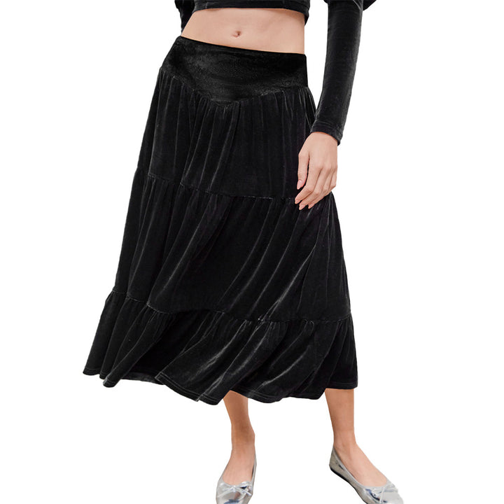 Ensemble élégant pour femmes composé d'une chemise à volants et d'une maxi jupe fluide Levoire