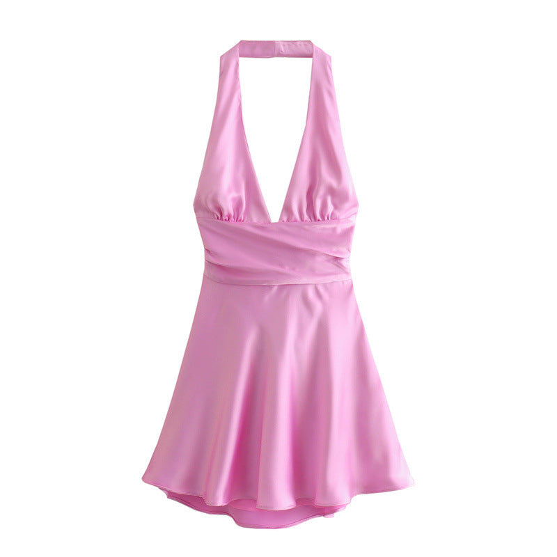 Levoire | Robe halterneck en soie de luxe d'été Rosa
