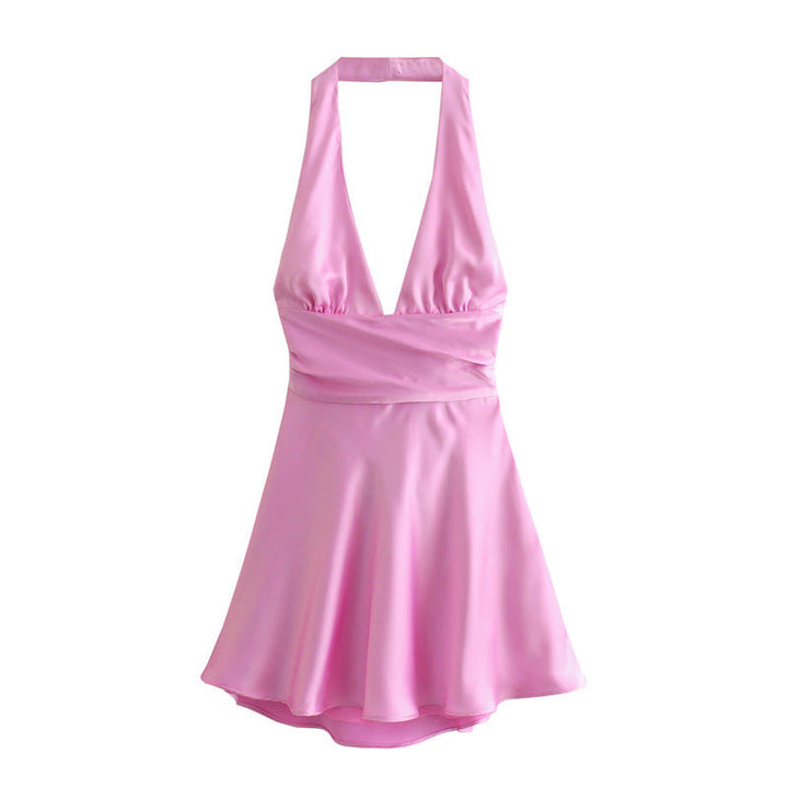 Levoire | Robe halterneck en soie de luxe d'été Rosa