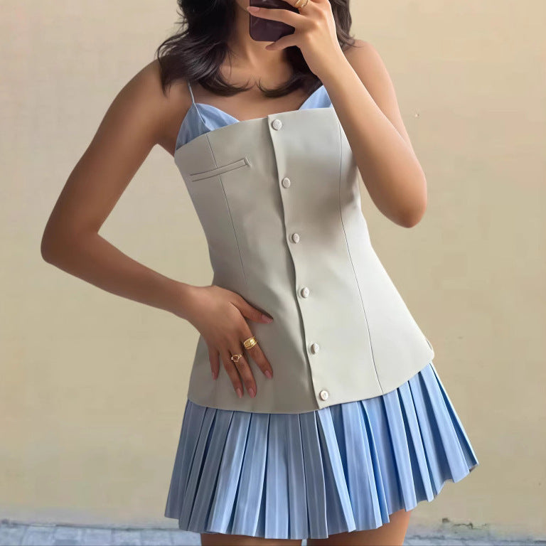 Robe courte fluide pour femme avec détails en volants Levoire