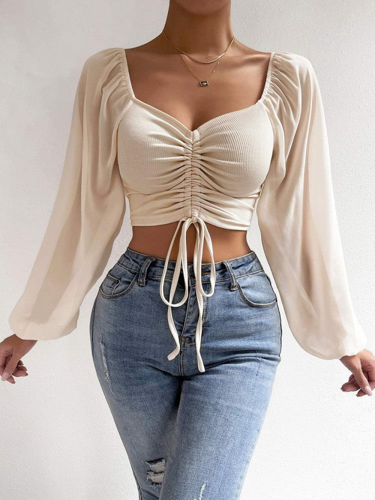 Levoire | Haut Chic Avec Volants Pour Femmes Abricot