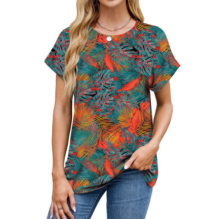 Levoire | Rento Col Rond Détachable T-Shirt à Manches Courtes Lehti Fleur