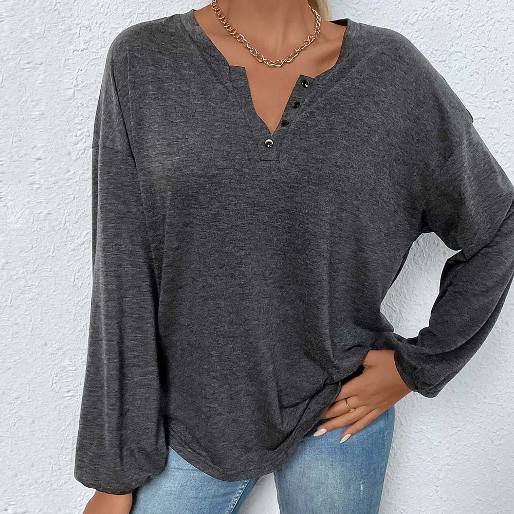 Chemise à manches longues pour femme avec patte de boutonnage et coupe décontractée Levoire