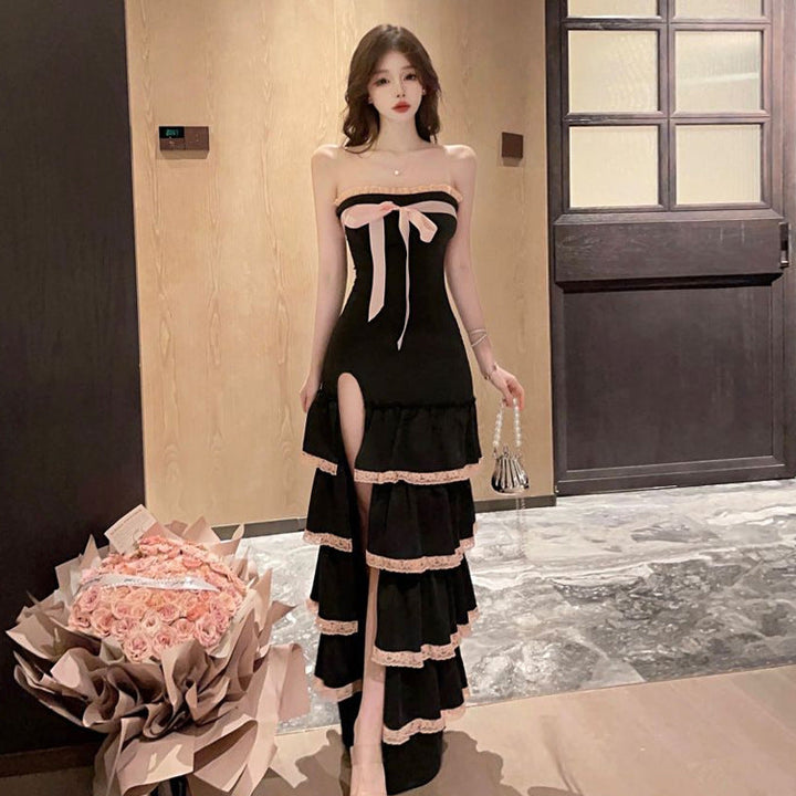 Levoire | V superbe robe bustier à taille haute avec coupe volant