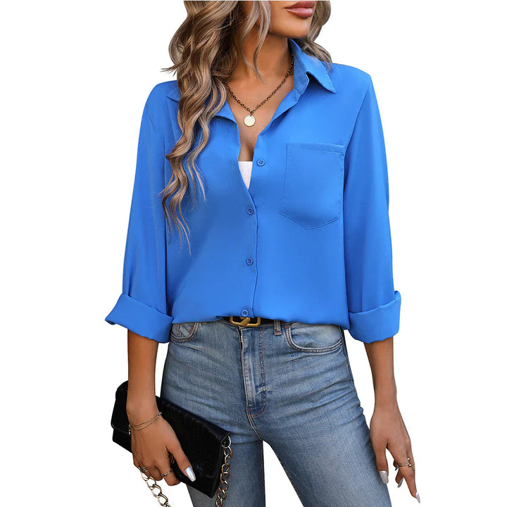 Levoire | Chemise Classique À Manches Longues Pour Femme Bleu