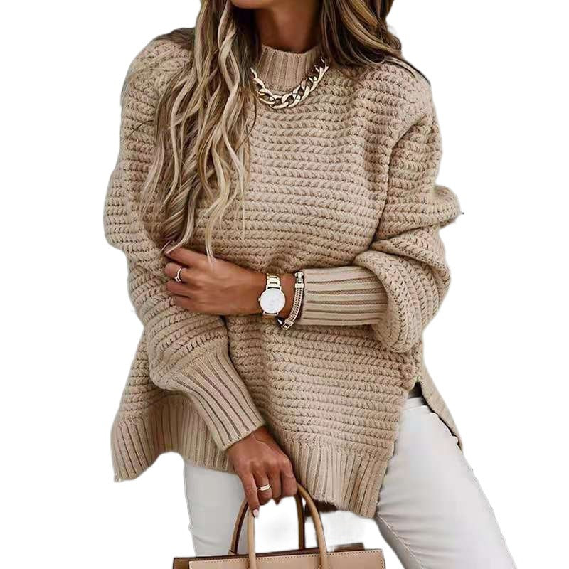 Pull en tricot pour femme avec un motif gaufré moderne et des manches larges Levoire