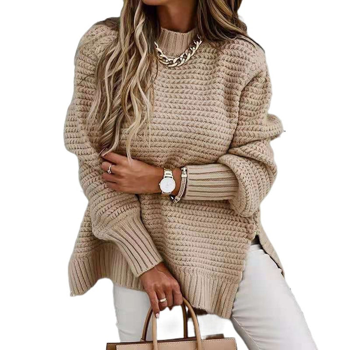 Pull en tricot pour femme avec un motif gaufré moderne et des manches larges Levoire