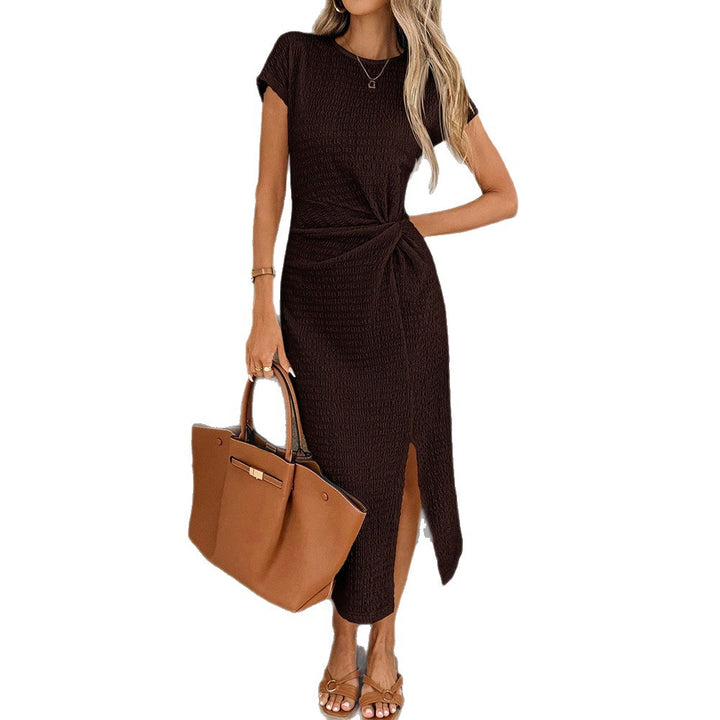 Robe maxi femme avec nœud élégant et finition à fente latérale haute Levoire