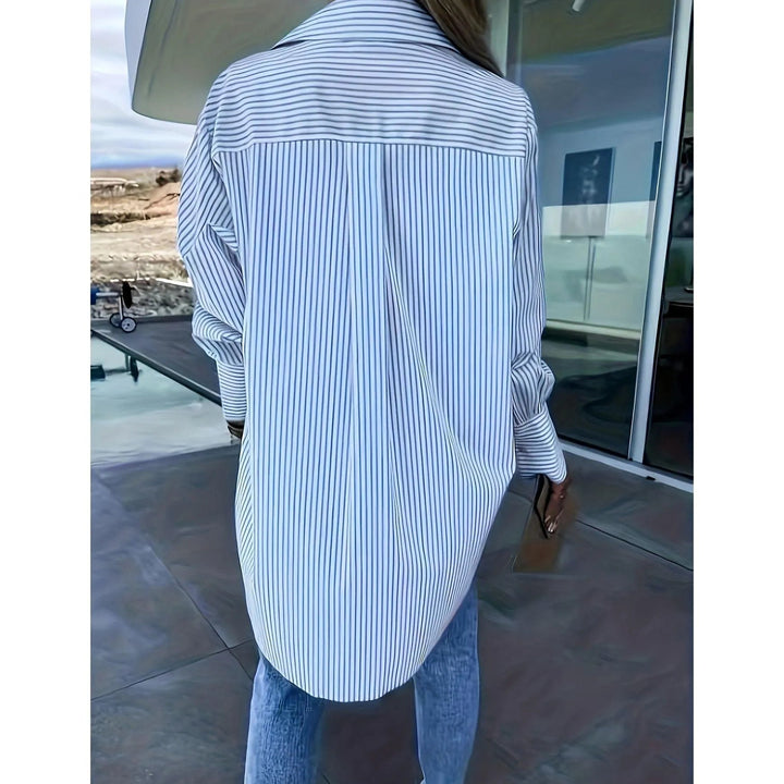 Levoire | Confortable et décontracté blouse rayée large