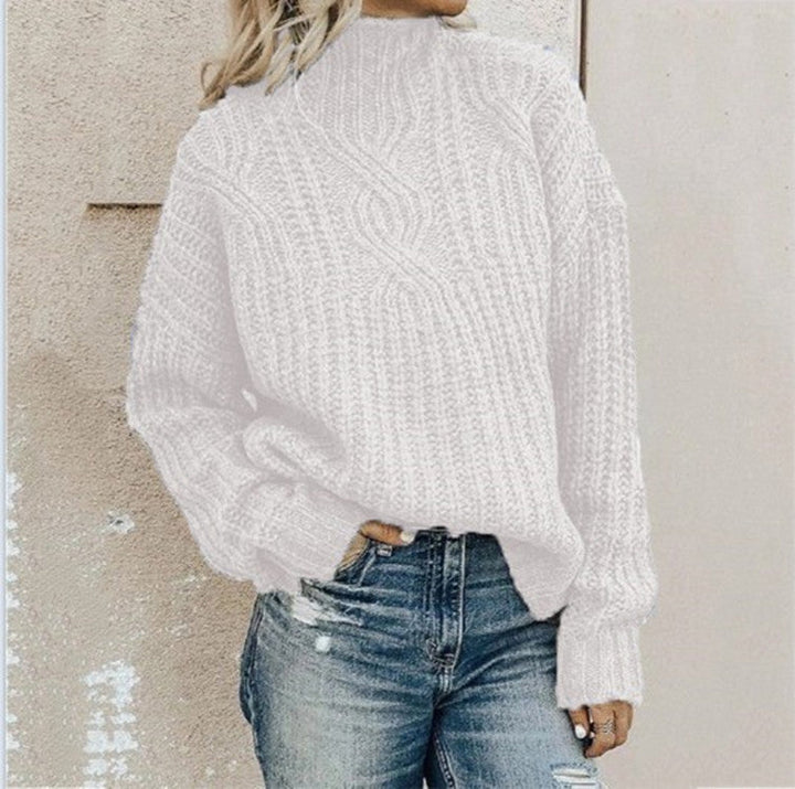 Levoire | Pull En Tricot Torsadé À Col Haut Pour Femmes