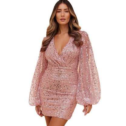 Levoire | Brillant Petite Perle Niveau Moyen Robe À Manches Longues Printemps