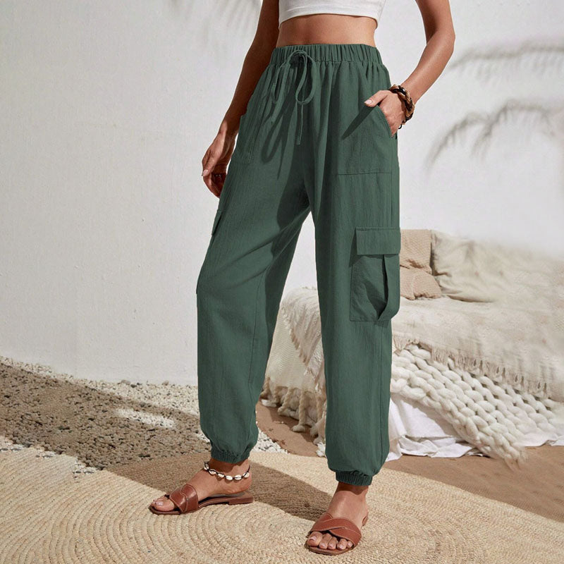 Levoire | Pantalons D'Été Colorés Et Légers Pour Femmes Vert foncé