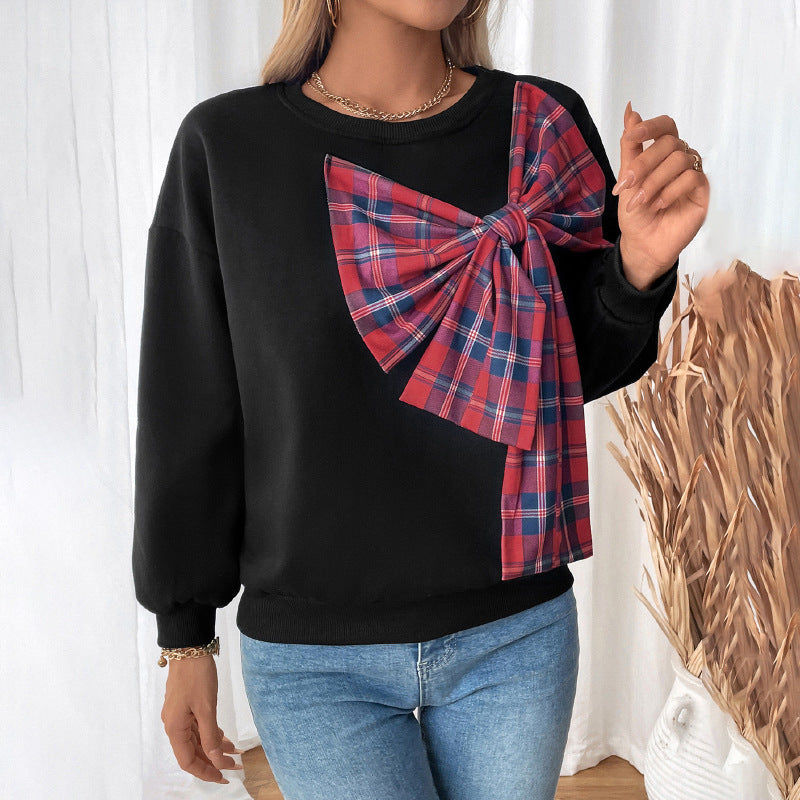 Sweat-shirt féminin à la mode avec design de nœud artistique Levoire
