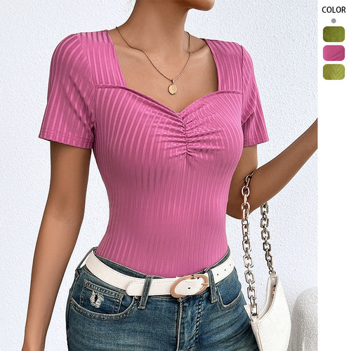 Tops élégants en rib pour femmes avec décolleté en V et coupe flatteuse Levoire