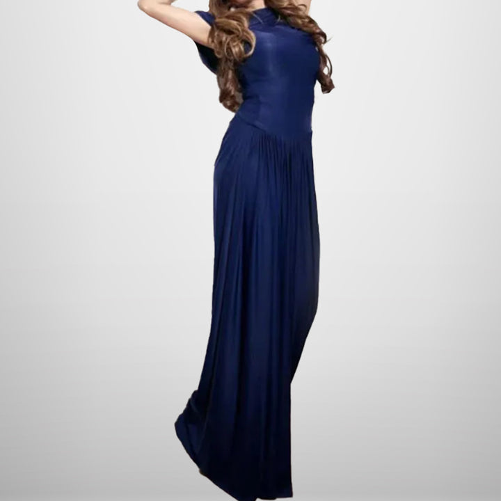 Robe Maxi Enveloppante Élégante pour Femmes avec Détails de Drapé Raffinés Levoire