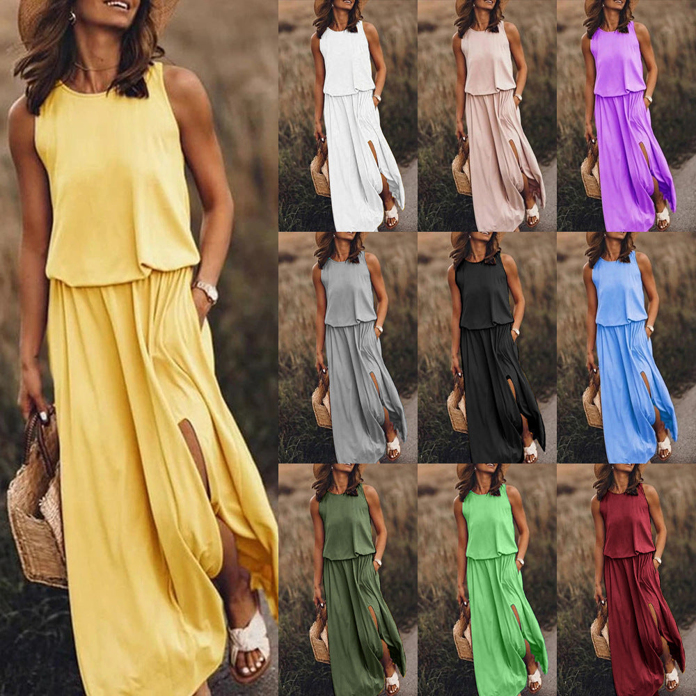 Levoire | Élégante Robe Longue Multicolore à Découpe