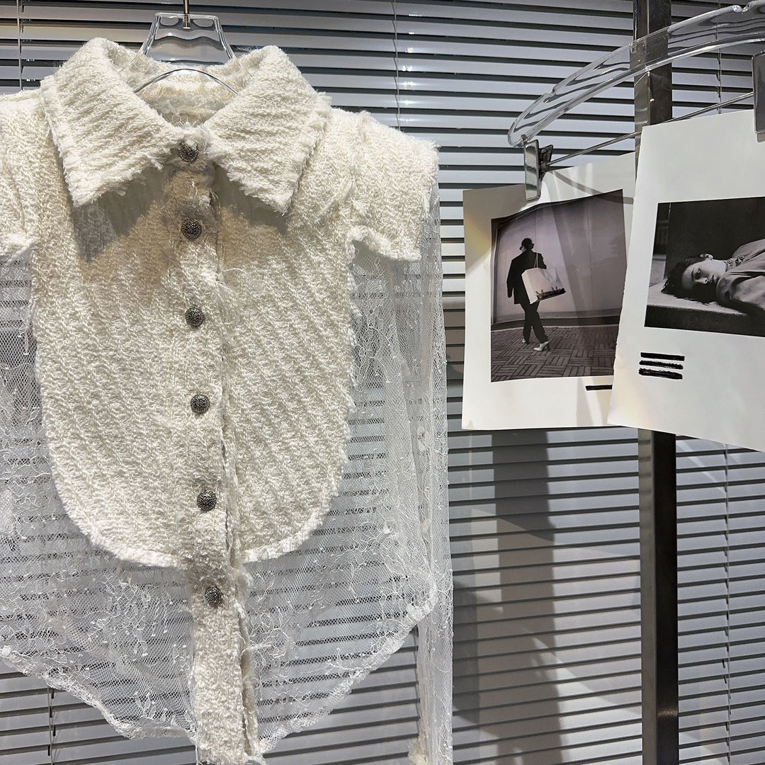 Levoire | Chemise Socialite Avec Détails En Dentelle Pour Une Tenue Élégante