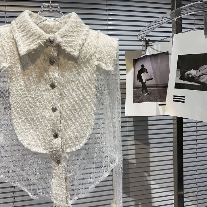 Levoire | Chemise Socialite Avec Détails En Dentelle Pour Une Tenue Élégante