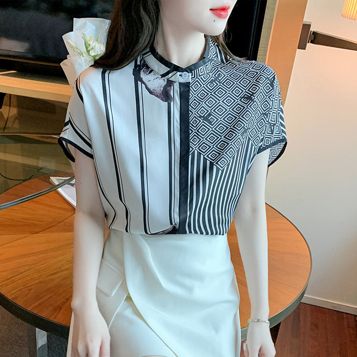 Blouse de mode femme avec motif graphique et détails élégants Levoire