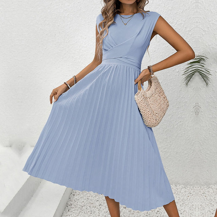 Robe maxi plissée pour femme avec décolleté élégant enroulé Levoire