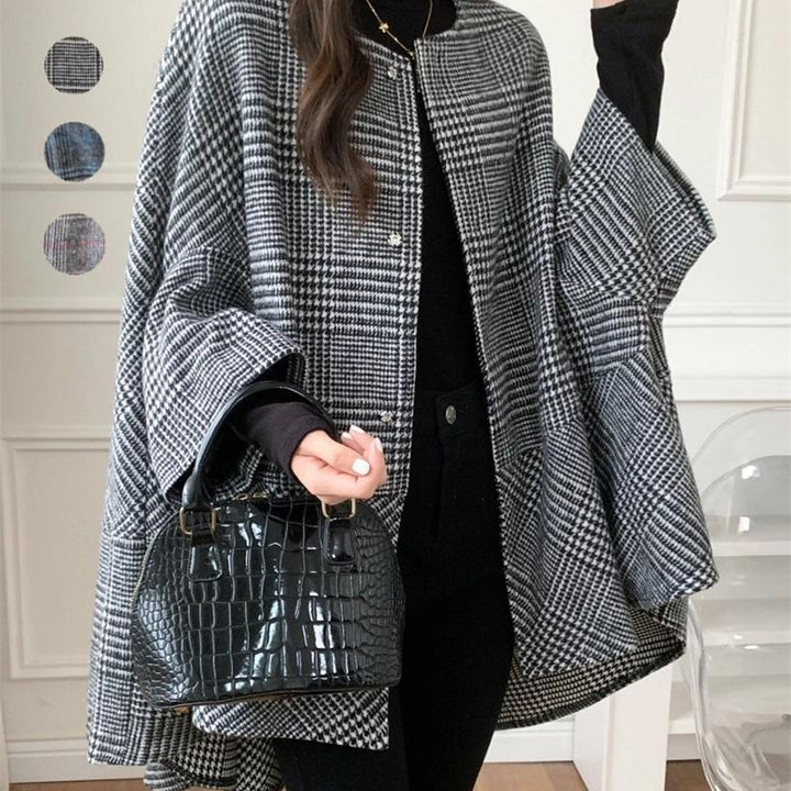 Cardigan Oversize Femme en Motif Ecossais Moderne Levoire