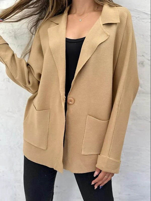 Veste blazer surdimensionnée pour femmes avec poches pratiques et coupe décontractée Levoire