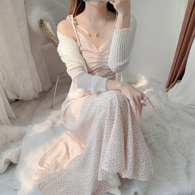 Robe d'été pour femmes avec des bretelles tressées et des détails en volants Levoire