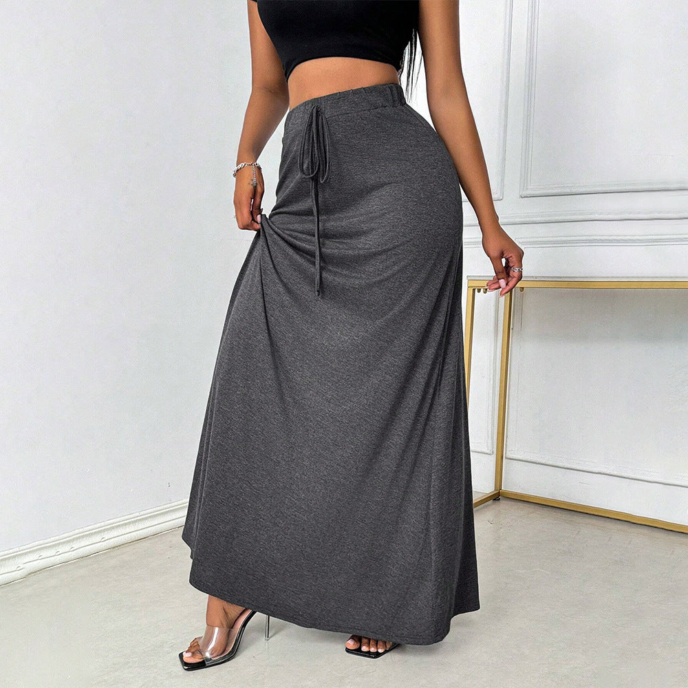 Jupe maxi pour femme avec cordon de serrage ajustable et taille élastique Levoire