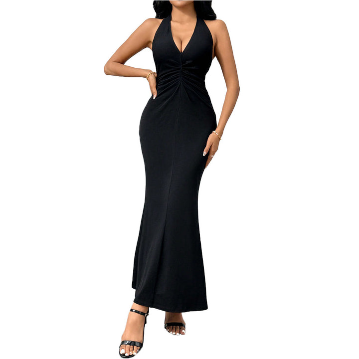 Robe enveloppante élégante pour femmes avec décolleté en V profond et ourlet à volants Levoire