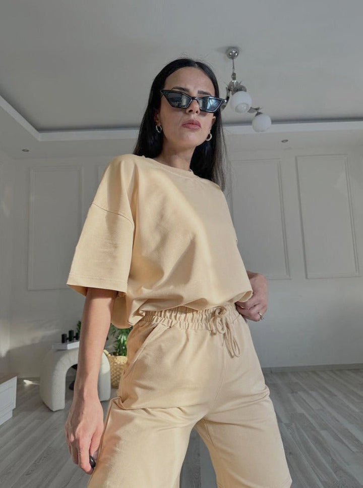 Levoire | Haut À Col Rond Détaché Taille Haute Ensemble Court XXL