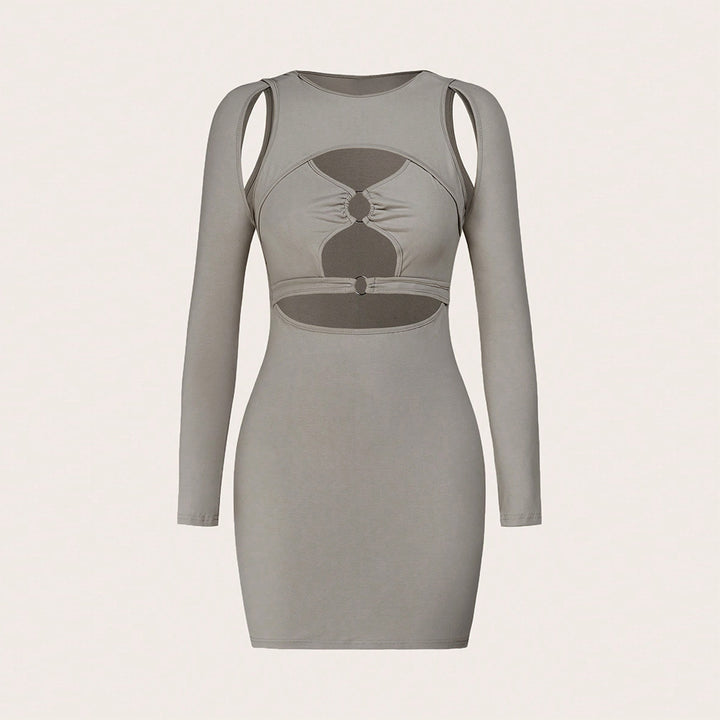 Robe mini femme avec découpes asymétriques et détails de bague élégants Levoire