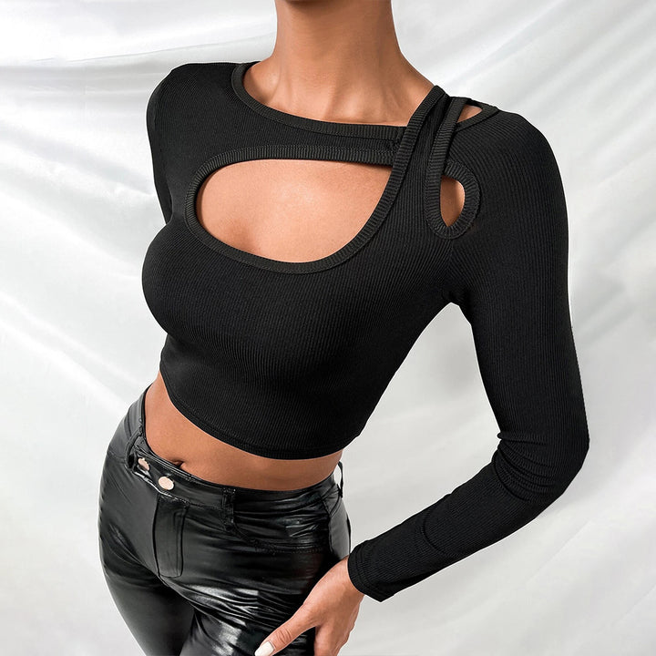 Top court pour femme avec design à découpe asymétrique Levoire
