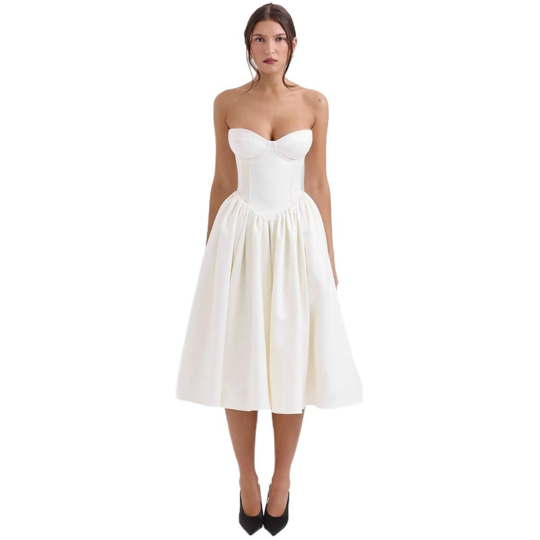 Robe de cocktail élégante pour femmes avec top corset et jupe volumineuse Levoire