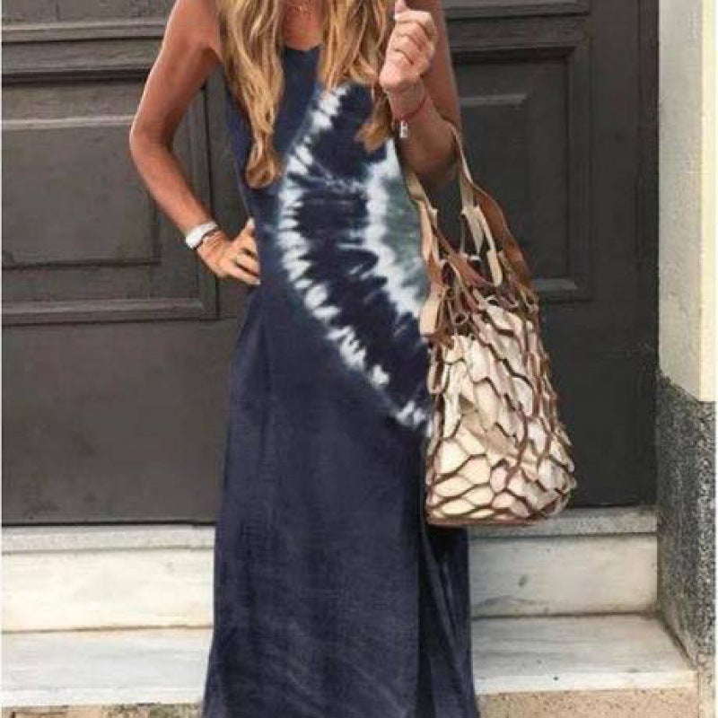 Robe maxi femme avec un design tie-dye moderne et une coupe décontractée Levoire