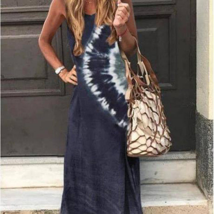 Robe maxi femme avec un design tie-dye moderne et une coupe décontractée Levoire