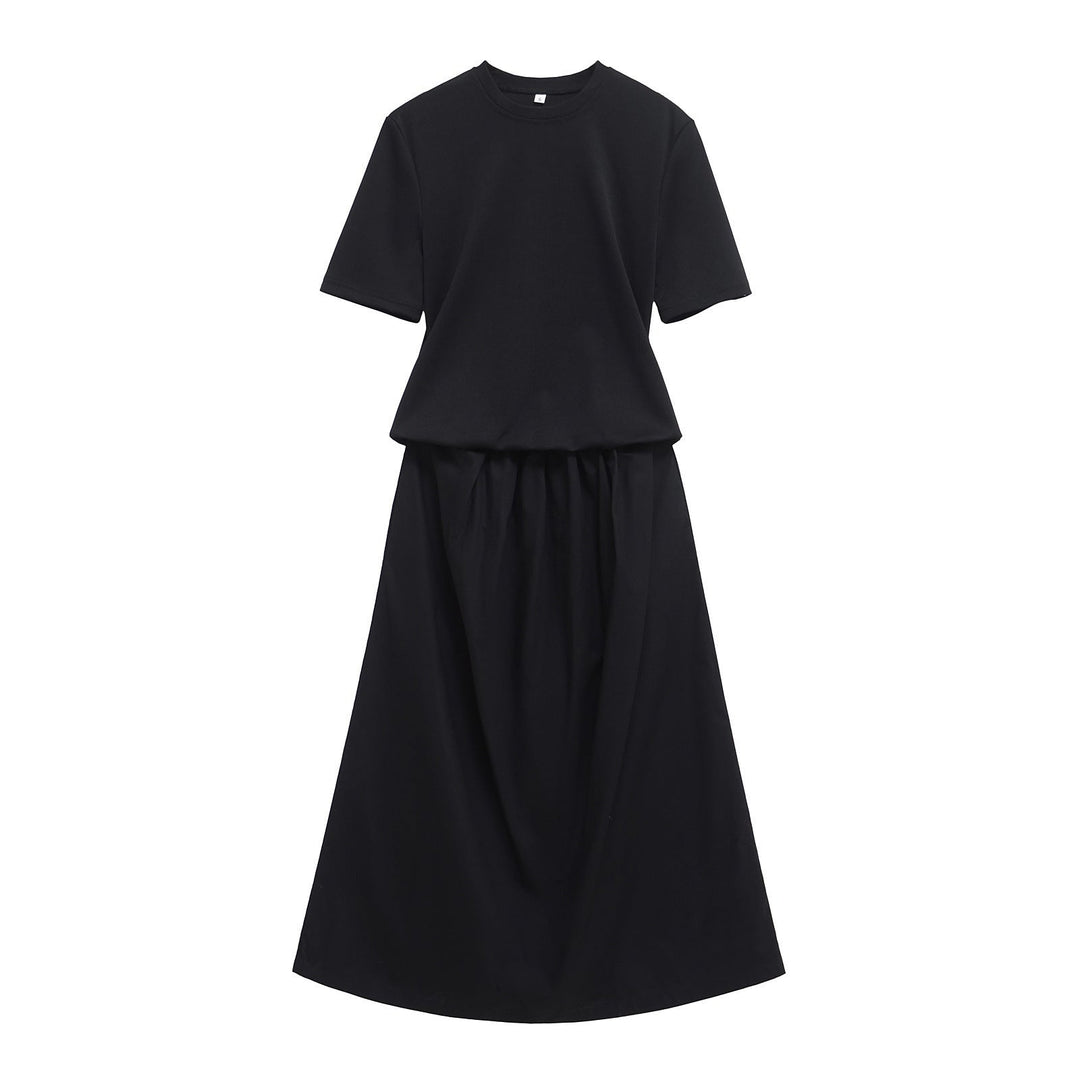 Levoire | Robe Longue à Manches Charmante Printemps noir